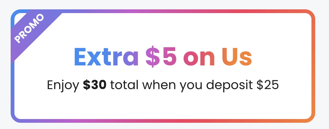 The banner you'll see at checkout, confirming your extra $5.